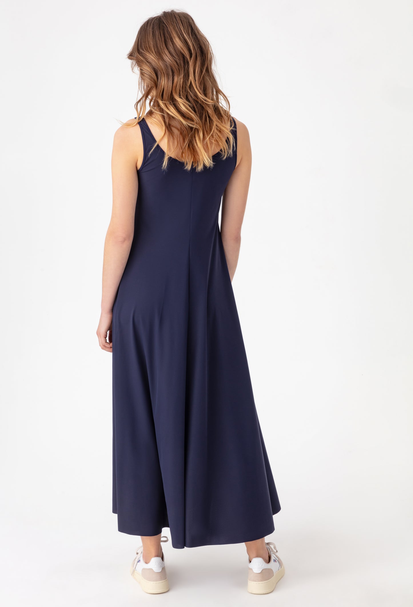 Robe Lara en jersey technique marine 3