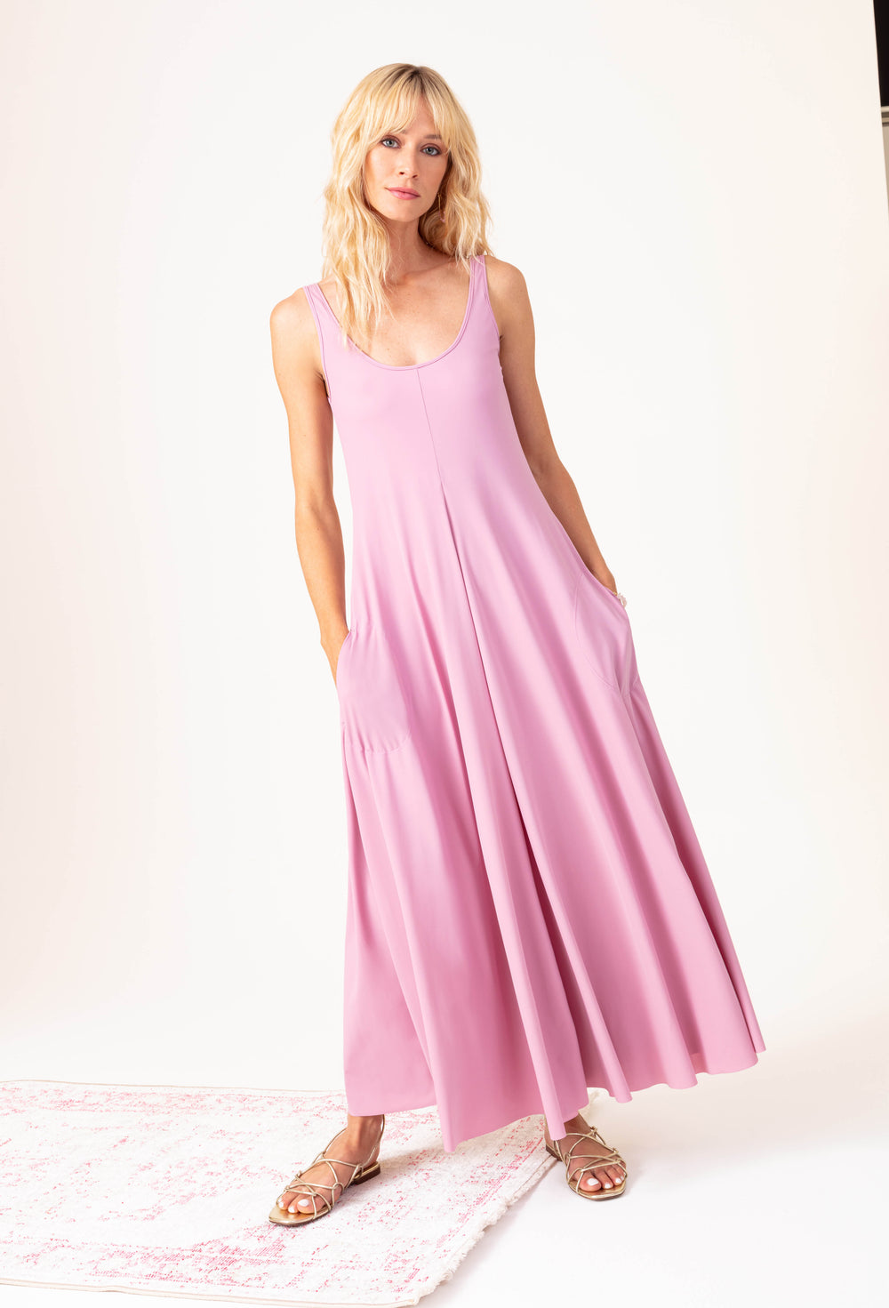 Robe Lara rose en jersey technique 1