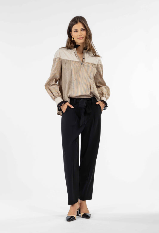Pantalon carotte Clark noir 1
