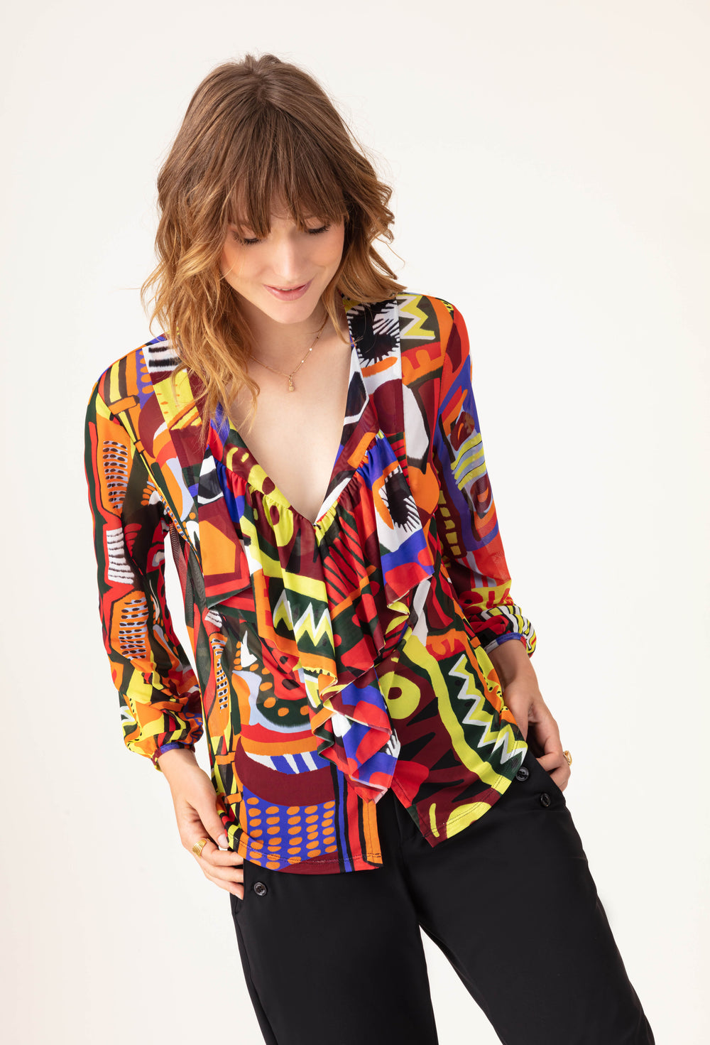 Blouse Claudia imprimé Guadeloupe 1
