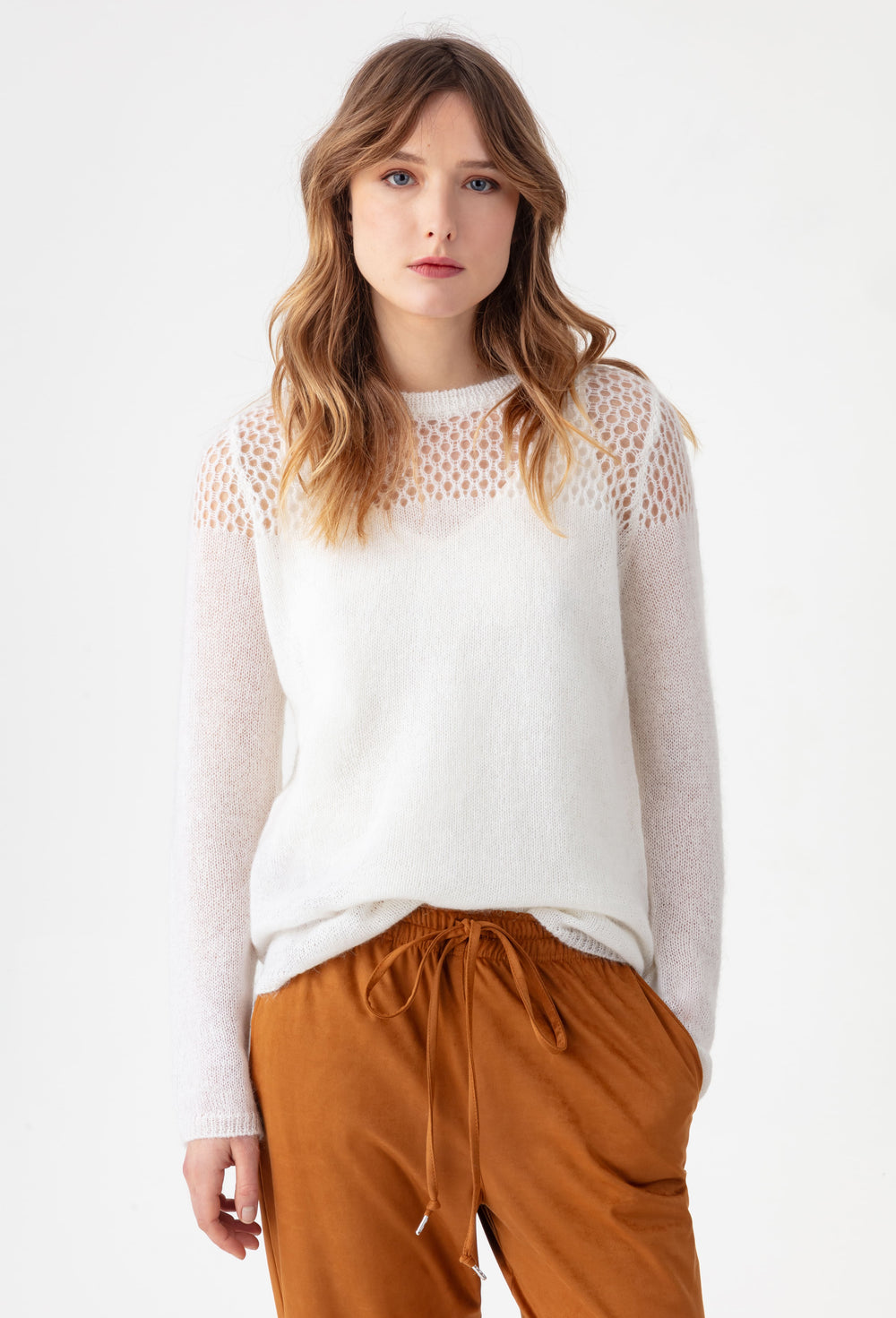 Pull Cléo en maille écru 1