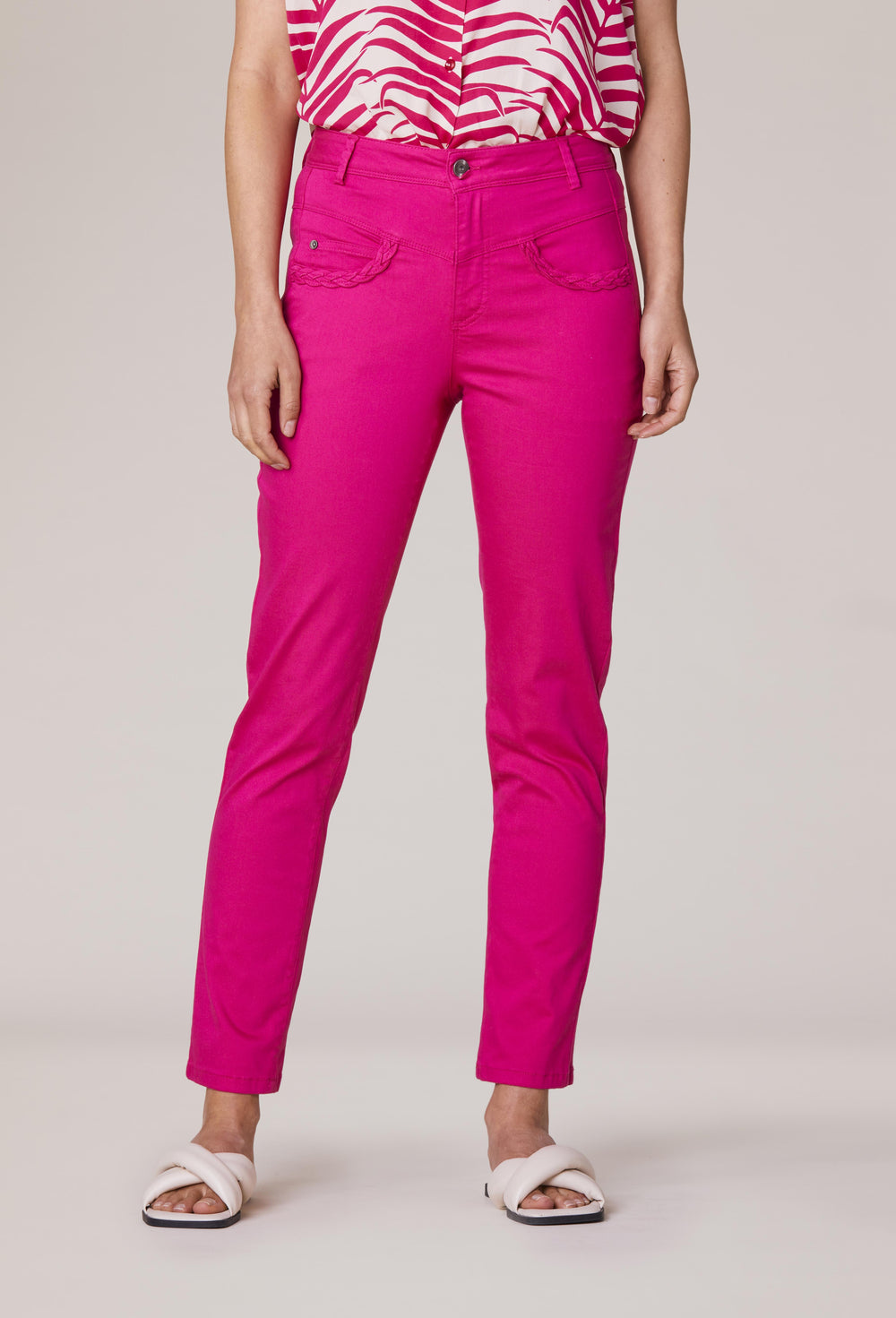 Pantalon Matias en coton fuchsia 2