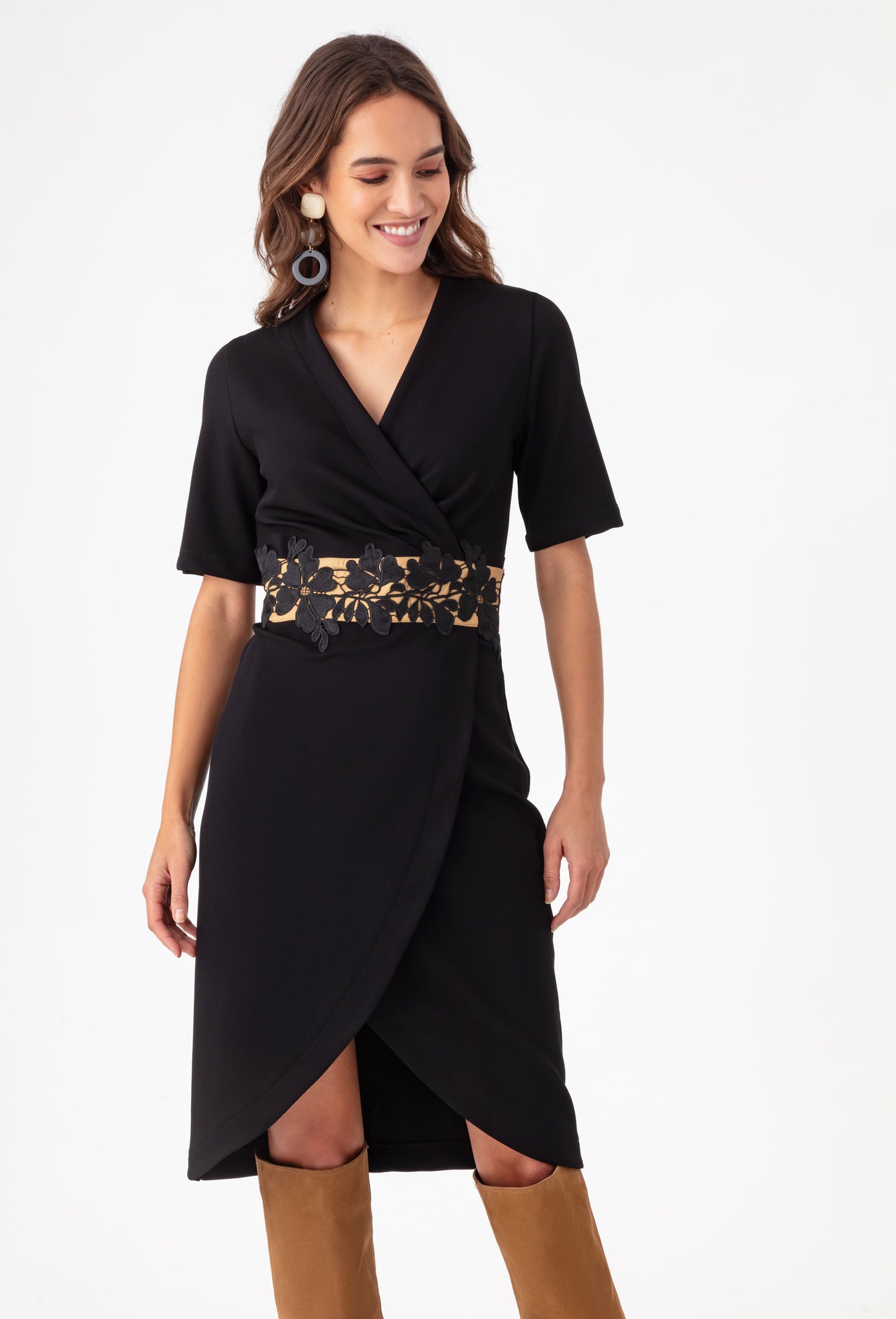 Robe portefeuille Inora noire 1