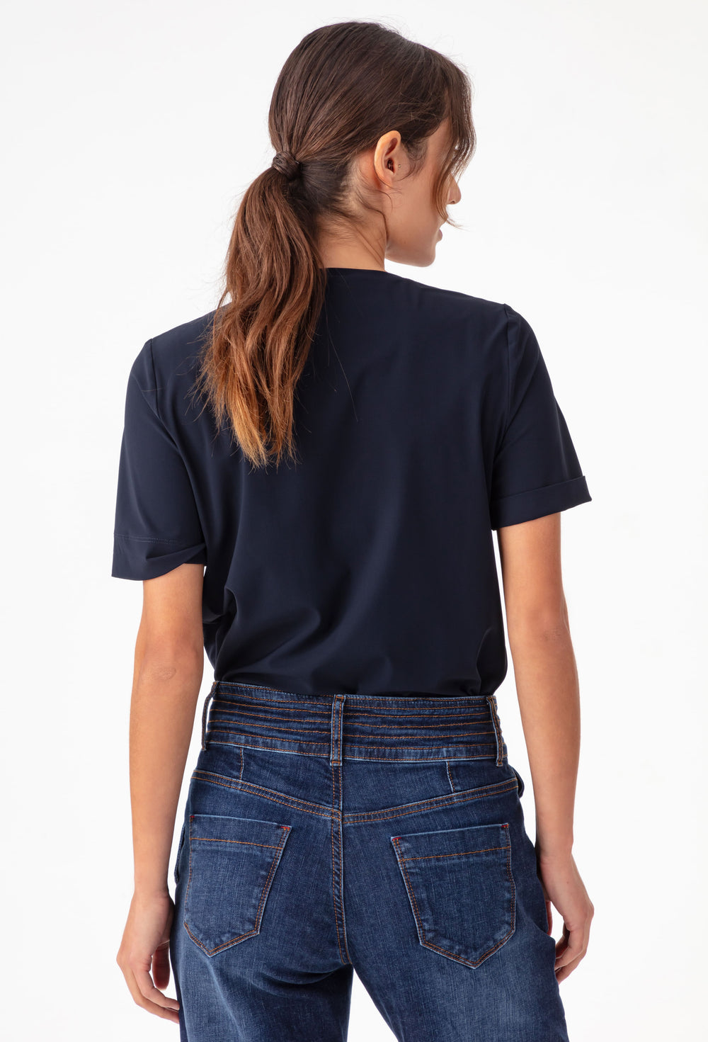 Tee-shirt Charlotte en jersey technique marine 3