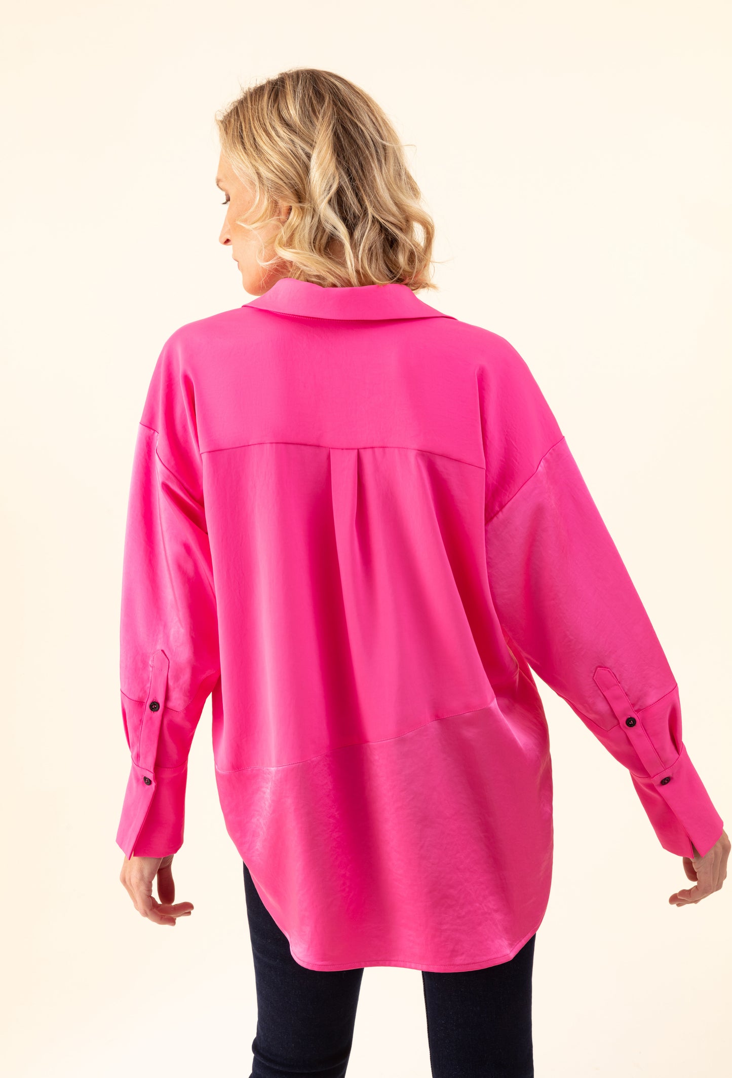 Chemise bi-matière Bettyna fuchsia 2