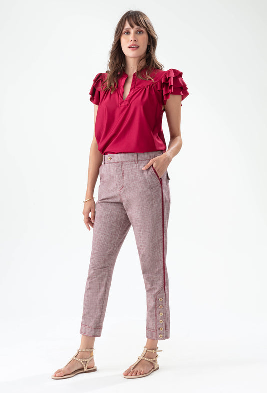 Pantalon à carreaux Amae 1