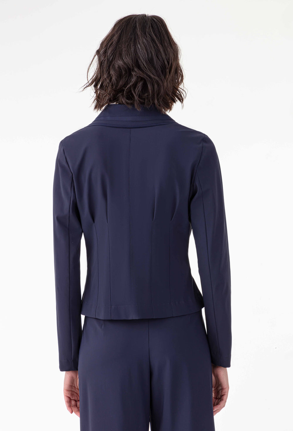 Veste ajustée Ivane en jersey technique marine 3
