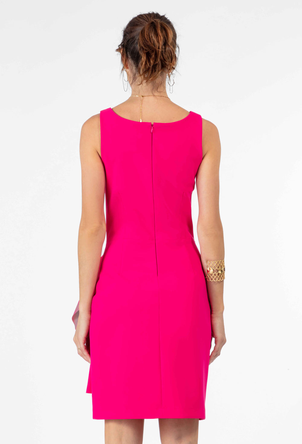 Robe courte Candice en jersey technique fuchsia 3