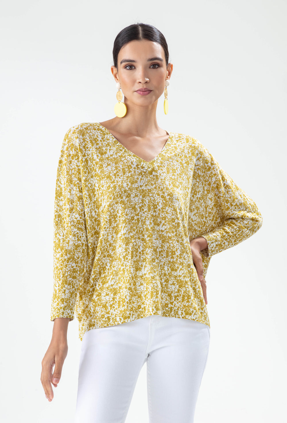 Pull Corole imprimé fleur absinthe 1