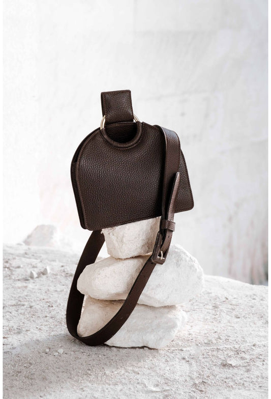 Vicky chocolate brown leather belt bag